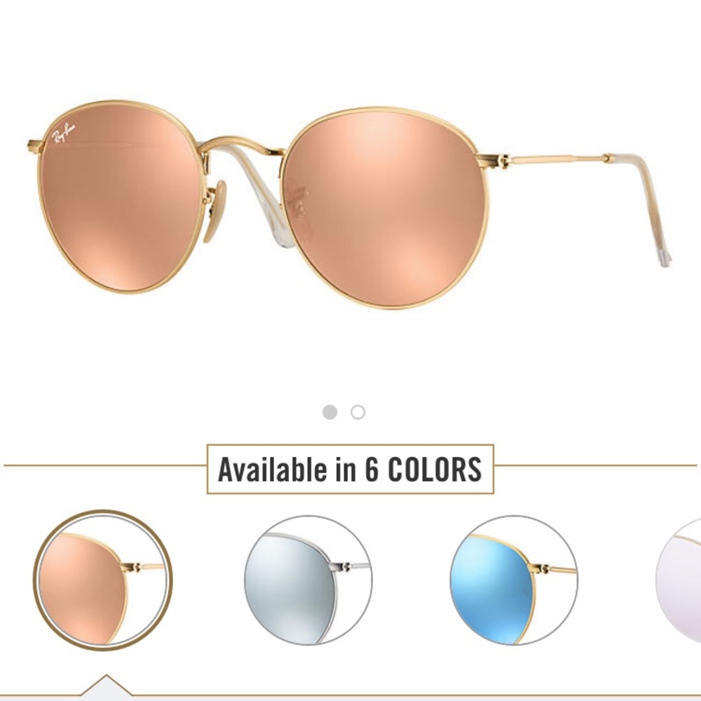 Ray-Ban like new round gold flash sunglasses